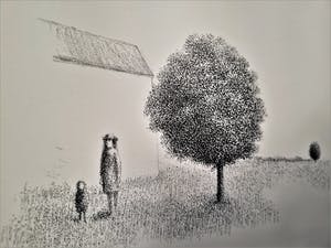 Metten Koornstra - Grote litho -1977- bep. oplage (90 ex) 'moeder en dochter' - potloodgesigd. kopen? Bied vanaf 59!