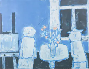 Jan Roëde - Zeefdruk, Poseren - Ingelijst kopen? Bied vanaf 150!