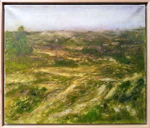An Biesiot - (1919-2006) Beer Sheva na regen Israël - ingelijst olieverfwerk verkocht voor € 35!