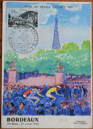 Kees van Dongen - Ansichtkaart - Tour de France cycliste 1955 - 19e Etappe Pau - Bordeaux kopen? Bied vanaf 30!