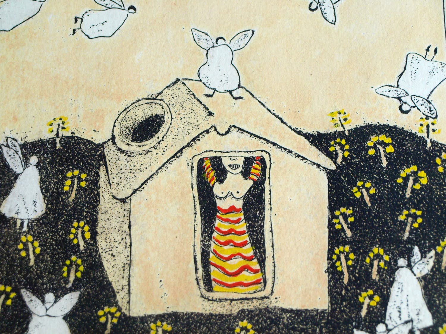 Carla Kleekamp - Ingelijste ets , La femme fatale – ca. 1980 – nr. 12/30 kopen? Bied vanaf 1!