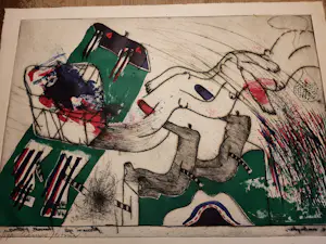 Hannes Postma - "Hors series" handgekleurde Ets -1966 - "twee armlengten" kopen? Bied vanaf 40!