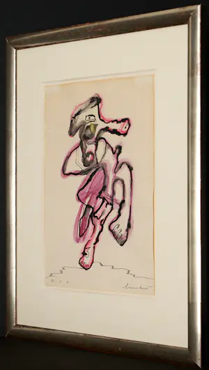 Lucebert - Tango en Rose - prachtig werk in Aquarel en Inkt - mooi ingelijst kopen? Bied vanaf 1890!