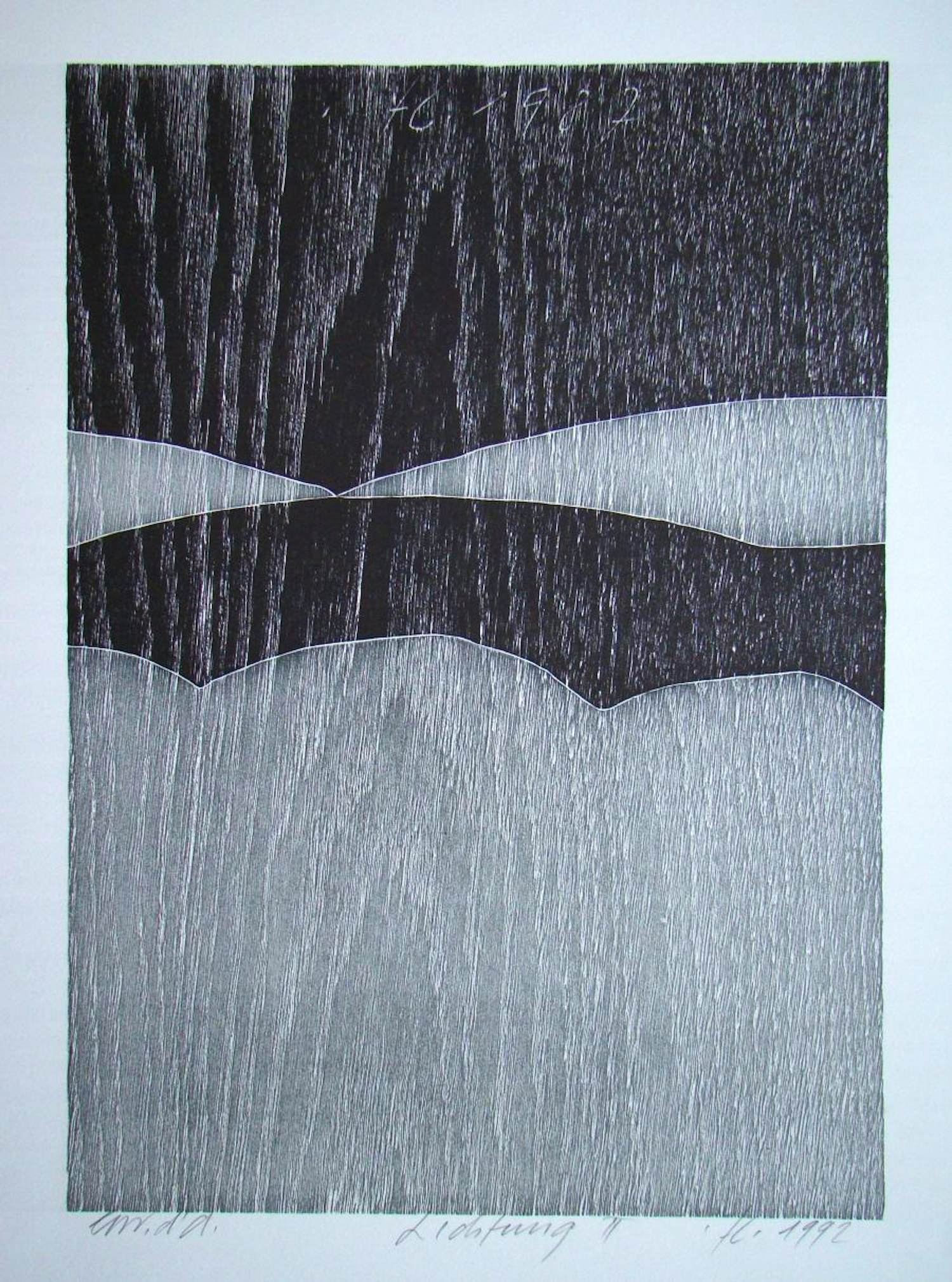 Franz Eggenschwiler - Clearing II, 1992 - Originele houtsnede, handgesigneerd kopen? Bied vanaf 160!