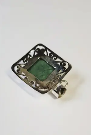 Nieuwe zilveren hanger met malachiet kopen? Bied vanaf 60!