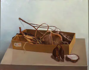 Sjoerd Bras - Olieverf op paneel, Exotische vruchten I - Ingelijst kopen? Bied vanaf 50!