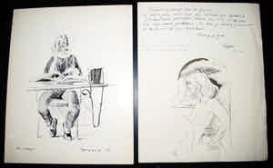 Rupert van der Linden - 2 tekeningen en een epistel -1984 en 1998 verkocht voor € 45!