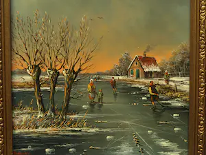 Hendrik Breedveld - (1918-1999) – 2x Olieverf op paneel , 2 Winterlandschappen - ingelijst kopen? Bied vanaf 1!