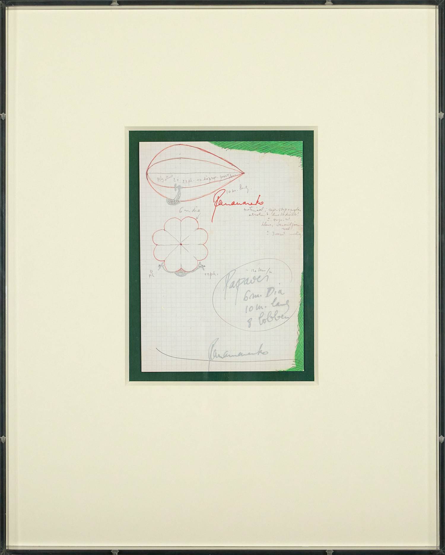 Panamarenko - Gesigneerd, Uitnodiging „Panamarenko-Papaver-Luchtschipbouw” in plexi case verkocht voor € 590!