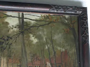 Annie Bruin - Olieverf op doek , Dorpsgezicht Laren? – Lijst, 34 x 44½ cm kopen? Bied vanaf 1!