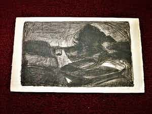 Piet van Wijngaerdt - Grote gesigneerde Litho "Boten in (noord) Hollandse polder - oplage 15 ex! verkocht voor € 39!