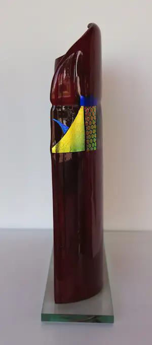 Bert Grotjohann - Glas, Kleurrijk abstract glazen object kopen? Bied vanaf 150!