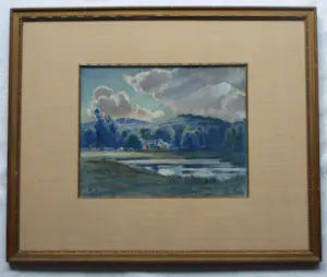 Frederik Teding van Berkhout - Ingelijste aquarel , Duinlandschap kopen? Bied vanaf 60!