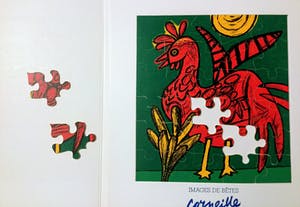 Curiosa - Houten puzzel met afbeelding zeefdruk Corneille Images de bêtes kopen? Bied vanaf 1!