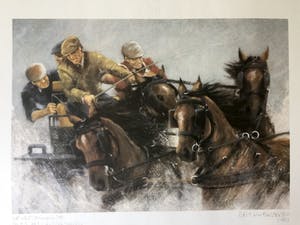 Niet of onleesbaar gesigneerd - WK Vierspannen '88. Paleis het Loo, Apeldoorn - Zeefdruk kopen? Bied vanaf 10!