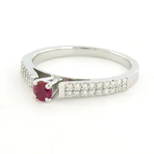 18k gouden ring met robijn tot. 0.25ct en briljant geslepen diamant tot. 0.24ct kopen? Bied vanaf 650!