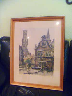 Roger Hebbelinck - afgeprijsd : zeer fraaie kleurenets - vermoedelijk Brugge verkocht voor € 29!