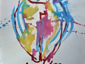 Anton Heyboer - Moeder en kind De oermoeder kleurige krachtige schildering . kopen? Bied vanaf 350!