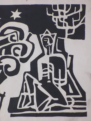 Anna van Loo - Driekoningenavond - Linosnede kopen? Bied vanaf 1!