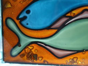 Niet of onleesbaar gesigneerd - Raamhanger , Vissen – oud kopen? Bied vanaf 1!