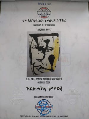 Herman Brood - tekening van Herman Brood, ingelijst + HB-M certificaat kopen? Bied vanaf 110!
