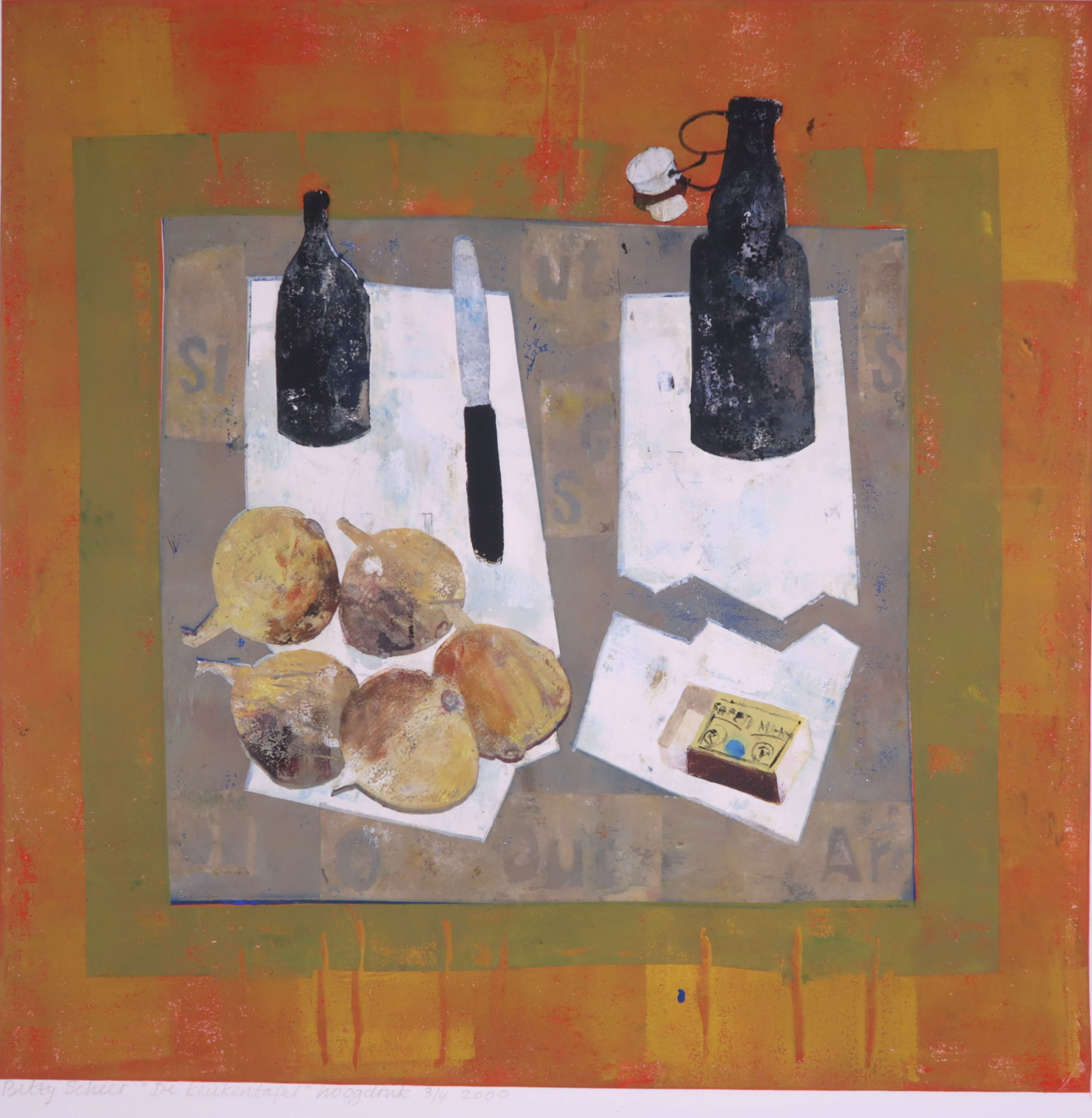 Betty Scheer - Zeefdruk, De Keukentafel kopen? Bied vanaf 35!