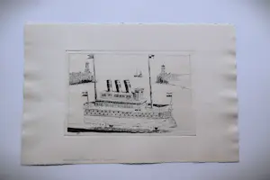 Herman Berserik - Monochrome 1992 Ets "S.S. Scheveningen" - uniek eigen druk exemplaar kopen? Bied vanaf 36!