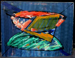 Fien Huth - Olieverf op doek: Abstracte compositie - 1990 kopen? Bied vanaf 399!