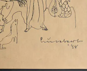 Lucebert - Inkttekening op papier kopen? Bied vanaf 850!