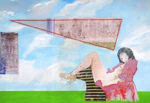 Aat Verhoog - Gemengde techniek op doek, Zonder titel (Groot) verkocht voor € 100!