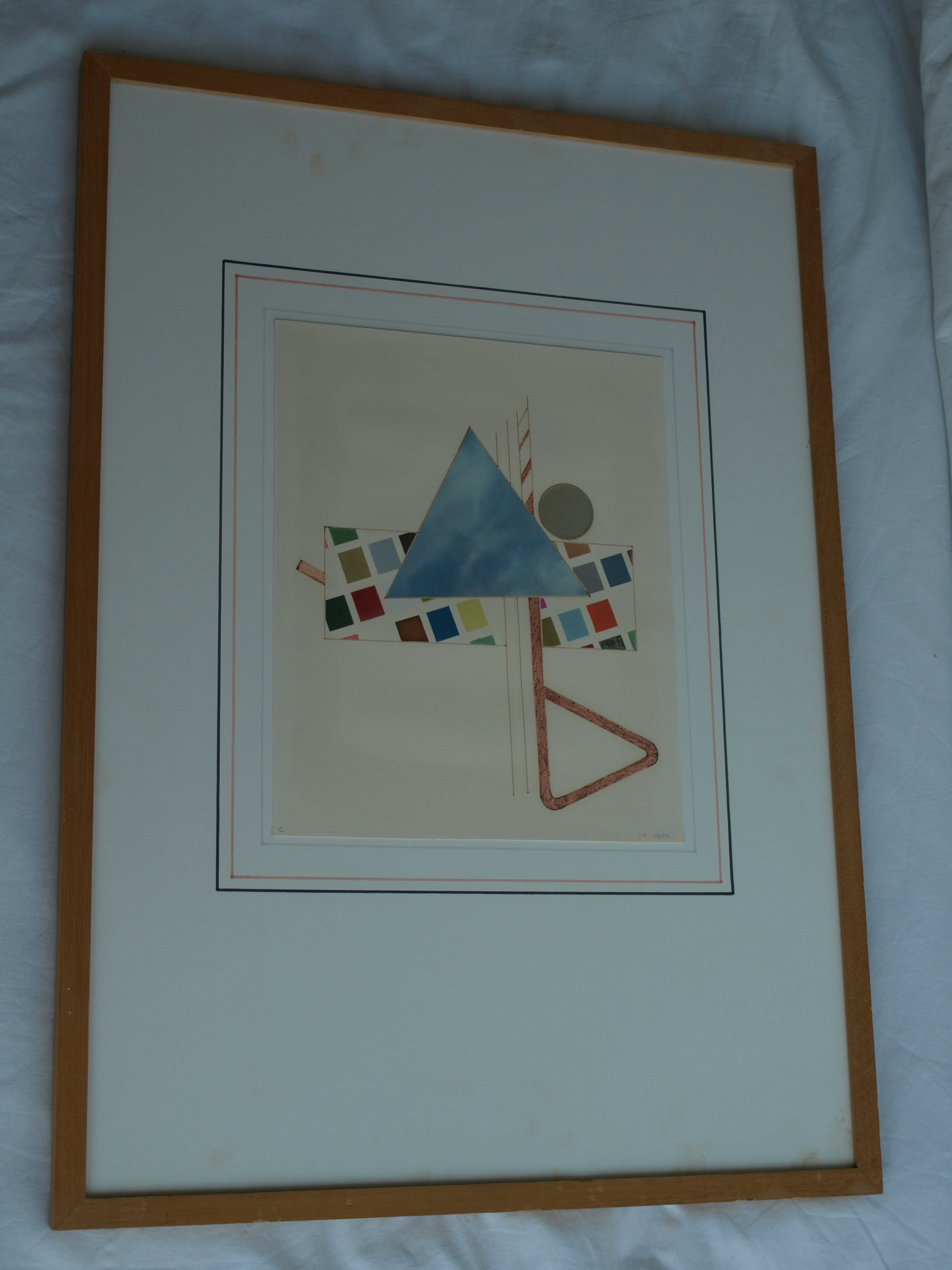 Niet of onleesbaar gesigneerd - Tekening , C – gesigneerd & ingelijst – 1980  kopen? Bied vanaf 1!