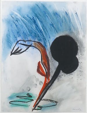 Bob Kovel - Gemengde techniek op papier, Zonder titel - Ingelijst kopen? Bied vanaf 20!