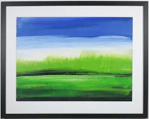 AcheterWijm Bos - Acryl op papier, Ochtendgloren - Ingelijst? Enchérissez de 100!