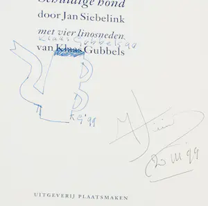 Klaas Gubbels - Uitgave met vier handgesigneerde linosneden, Schuldige Hond kopen? Bied vanaf 500!