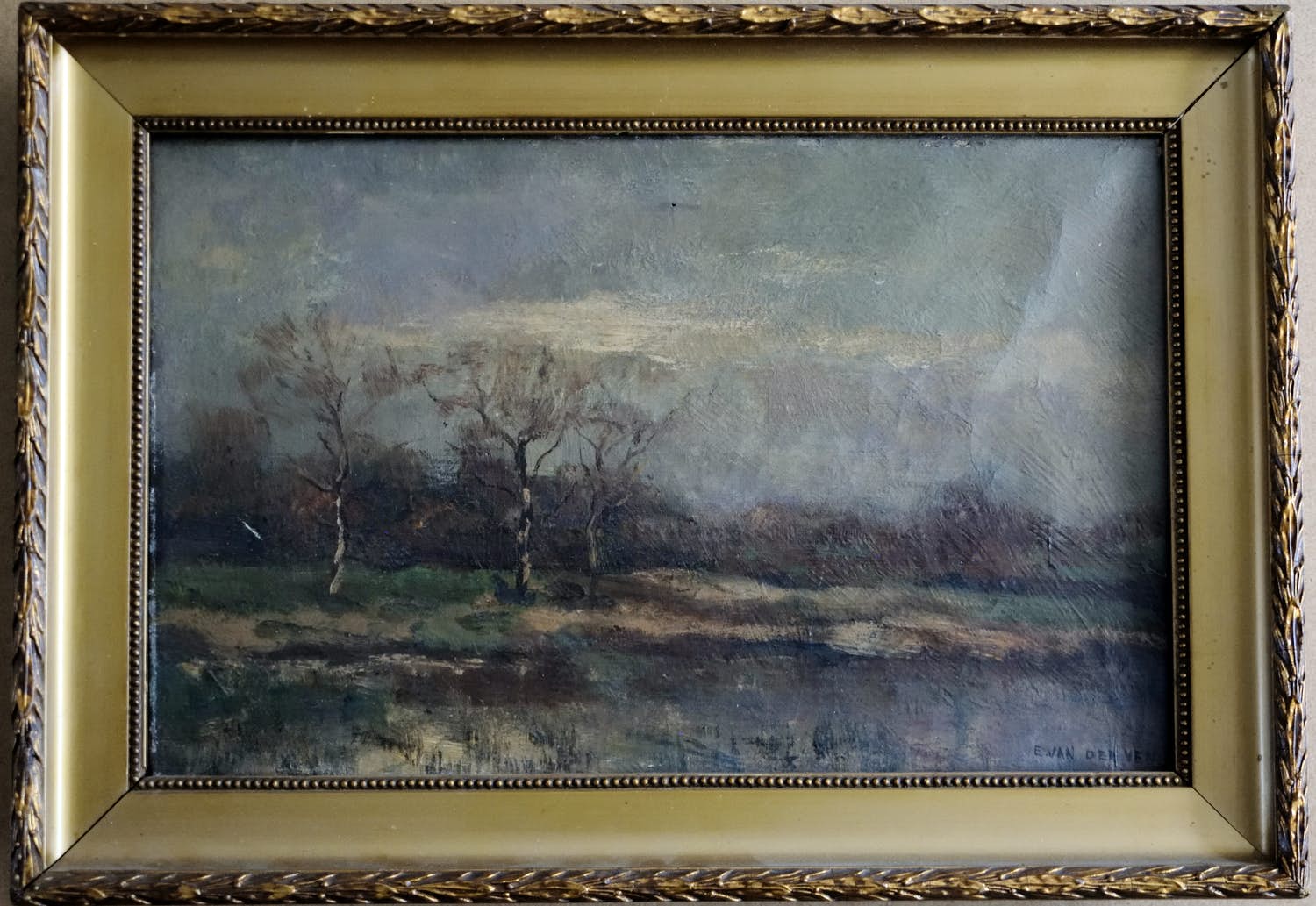 Emanuel van der Ven - Natuurlandschap met berken verkocht voor € 75!