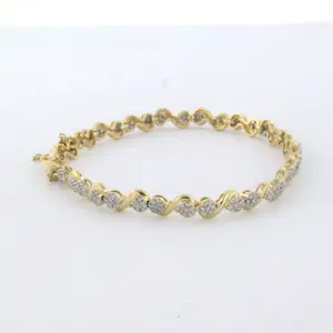 18k bicolour gouden armband met single cut geslepen diamant 1.20ct - 17cm kopen? Bied vanaf 1250!