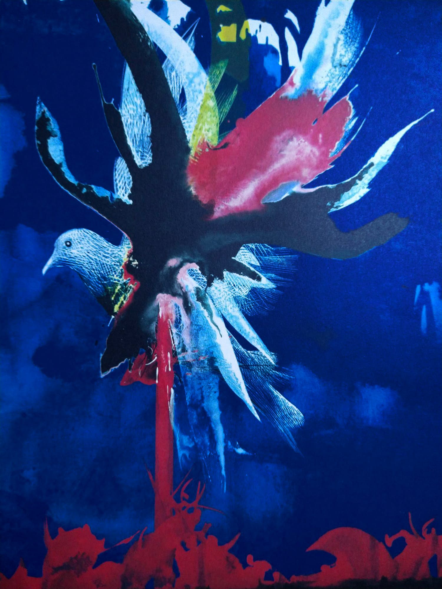 Raymond Moretti - La Colombe - lithografie, ingelijst verkocht voor € 95!