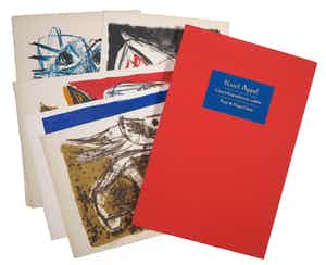 Karel Appel - Cinq lithographies en couleurs met tekst van Hugo Claus, zeer kleine oplage! verkocht voor € 7500!