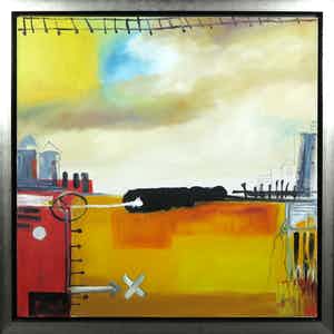 Han Teng - Acryl op doek, Zonder titel - Ingelijst verkocht voor € 60!