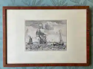 Ludolf Bakhuizen - Een oorlogsschip op de Maas bij Rotterdam verkauft für € 95!