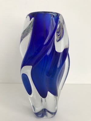 Josef Hospodka - Blauw/transparante Chribska vaas kopen? Bied vanaf 20!