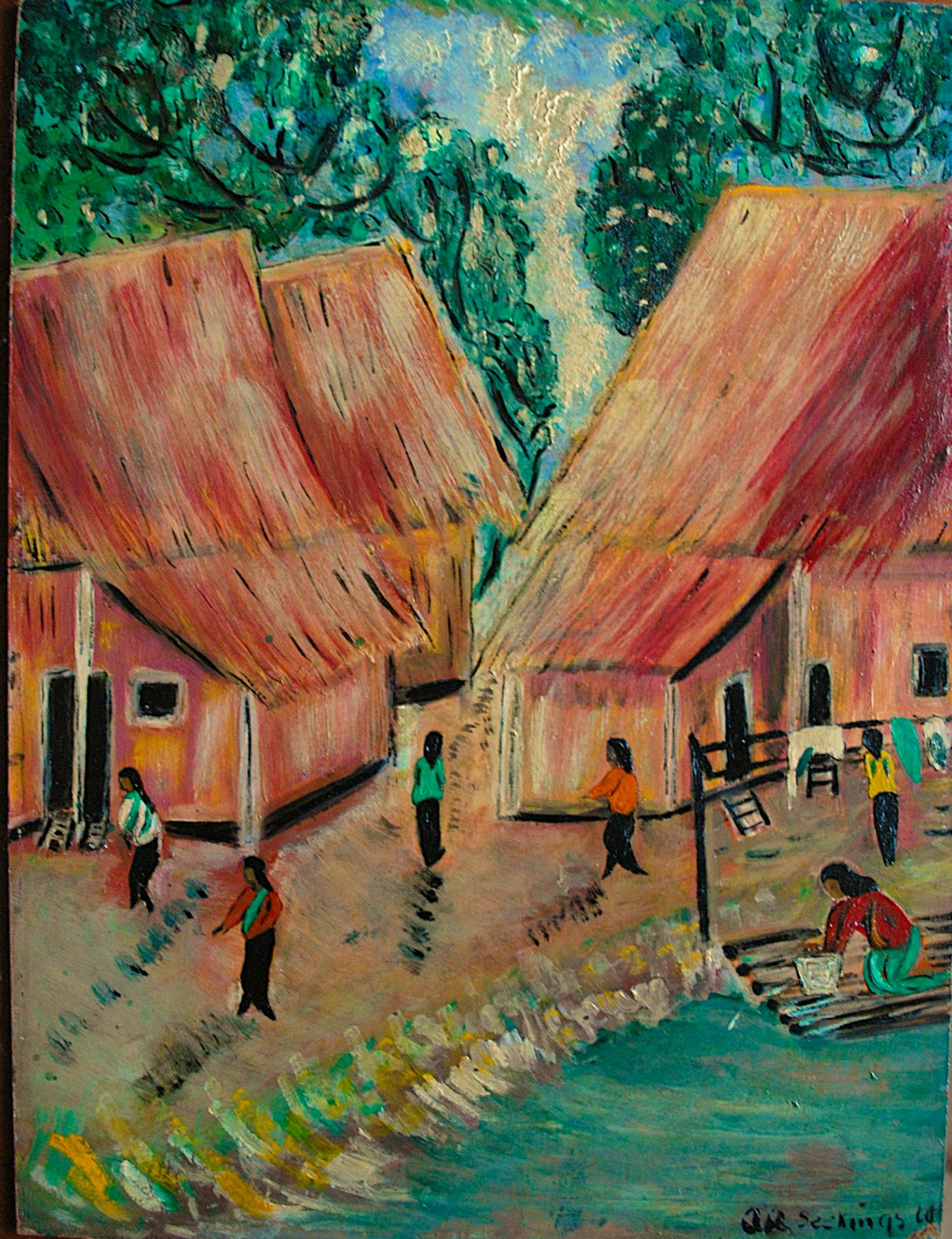 Aquilla Agnes Seekings - Singapore/Maleisië - olieverfschilderij ca. 1966 kopen? Bied vanaf 150!