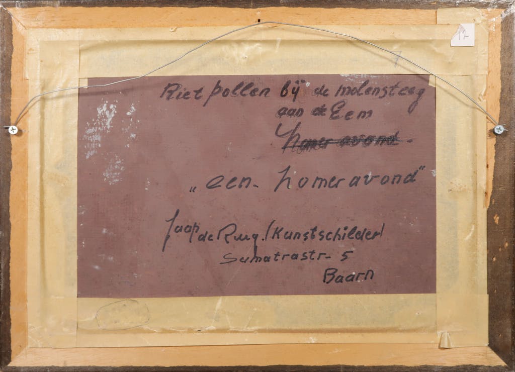 Jaap de Ruig - Jaap de Ruig: Olieverf op paneel, Een Zomeravond - Ingelijst kopen? Bied vanaf 20!