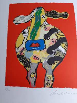 Buy Peter Diem - Zeefdruk Cow? Bid from 40!