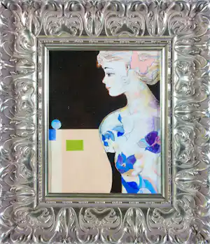 Herman Jan Bosch - Olieverf op doek, Dame - Ingelijst verkocht voor € 60!