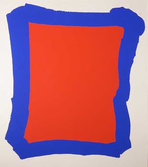 Bram Bogart - Zeefdruk, Blauw Rood kopen? Bied vanaf 150!