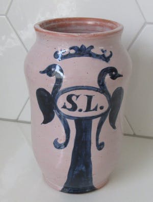 Niet of onleesbaar gesigneerd - Italiaanse majolica blauwe en witte Albarello kopen? Bied vanaf 10!