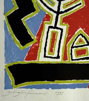 Ferenc Gogos - handgesigneerde kleurenlitho | 'Vogelman' | 1995 kopen? Bied vanaf 150!