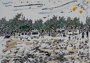 Frank Lodeizen - Zeefdruk, handingekleurd: Zigeuners uit Amsterdam - 1989 kopen? Bied vanaf 55!