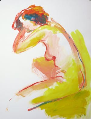 Franscz Witte - Acryl op papier, Naakt kopen? Bied vanaf 1!